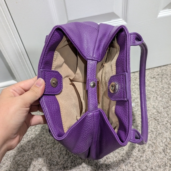 Nine West Purple Shoulder Handbag with Silver Hardware - Picture 5 of 9